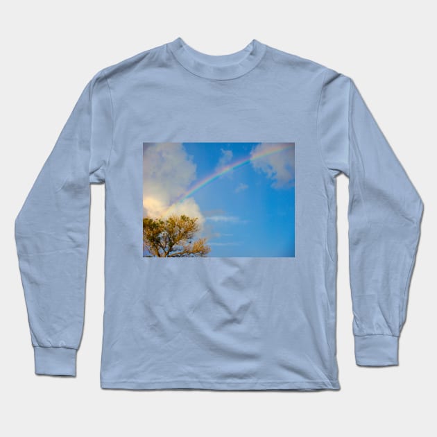 Blue sky and a beautiful rainbow | Photography Long Sleeve T-Shirt by Lizzamour